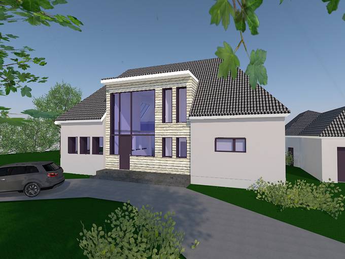 Umbau Einfamilienhaus in ein Zweifamilienhaus in Xanten, Perspektive Straße
